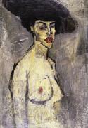 Amedeo Modigliani, Nude with a Hat (recto)